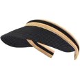 thumbnail image 3 of Sombrero deportivo de golf CHAO para mujer de paja playa visera sol negro, 3 of 5