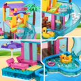 thumbnail image 5 of Dream Girls Friends Juego de construcción de casa de playa, 380 piezas, villa de playa junto al mar, casa de piscina con tobogán, juguetes de construcción, sala de fiestas de vacaciones de verano, kit, 5 of 5
