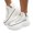 A White, variant on Women's High Top Platform Slip On Sneakers Side Zipper Lace Up Running Shoes Lightweight Ankle Boots Non Slip Work Shoe White Size 9