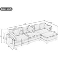thumbnail image 2 of 111.4" L-Shape Chenille Upholstered Sofa with 5 Pillows, Modern Luxury Sofa Couch with Removable Ottoman, 3-Seater Couch Sectional Sofa Set for Living Room (Beige-5 Pillows), 2 of 18