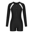 thumbnail image 2 of BEFOKA One Piece Swimsuit Women Front Zip Long Sleeve Slimming Bathing Suit With Boyshorts Swimwear 2026 Crew Neck Bathing Suit Tummy Control Jumpsuits For Women Surfing Athletic Swimsuit, 2 of 6