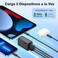 thumbnail image 5 of Cargador para pared 1Hora 65W PD, 3 puertos + cable Tipo-C, 5 of 5