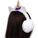 thumbnail image 3 of Orejeras de unicornio de felpa suave para mujeres niños niñas plegable Wi, 3 of 4