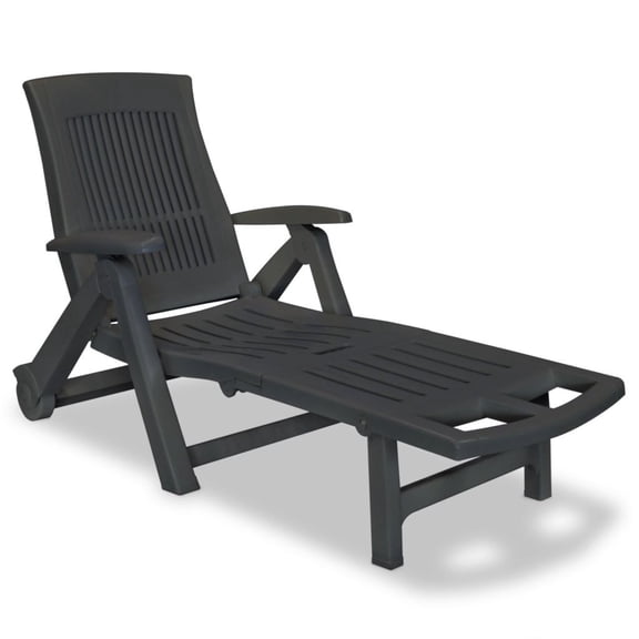 Casafoyer Sun Lounger with Footrest Plastic Anthracite