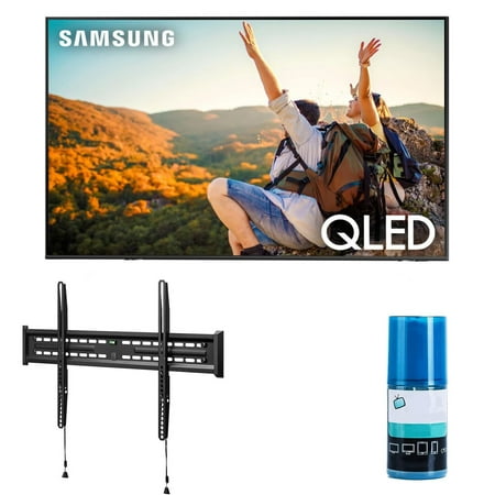 Samsung QN50Q60CAFXZA 50" QLED 4K Quantum HDR Dual LED Smart TV with a Walts FIXED-MOUNT-43-90 TV Mount for 43"-90" Compatible TV's and Walts HDTV Screen Cleaner Kit (2023)