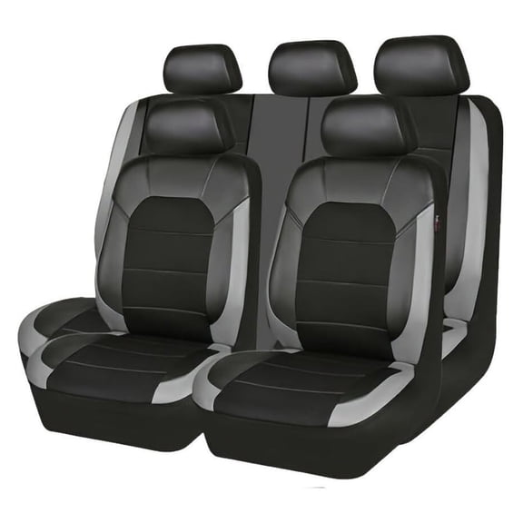 MPXBM Car Seat Cover Sets for Jeep Commander 1. Generation 2006 2007 2008 Accessories, Full Set Seat Protectors Waterproof Anti-Scratch Wear-Resistant,Grey