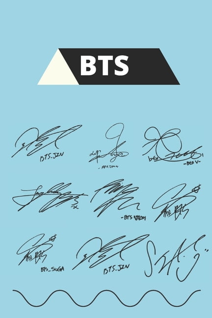 BTS Signatures: notebook Kpop journal 6 x 9 collage ruled 120 pages Black & Gold ARMY fandom BTS fans 