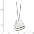 thumbnail image 3 of White Sterling Silver necklace Themed 18 in 1 mm Polished Double Heart, 3 of 3
