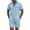 Blue, variant on Men's Linen Shirts and Shorts Set Short Sleeve 2 Piece Beach Vacation Outfits Summer Yoga Suits with Pockets White