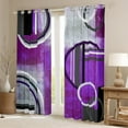 thumbnail image 2 of YST Ombre Purple Grey Curtains, Oil Painting Circles Blackout Curtains Bedroom Decor,Modern Geometric Stripes Lines Window Curtains Drapes,Abstract Grunge Artwork Darkening Curtains 52"X63", 2 of 5