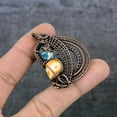 thumbnail image 4 of Natural Mosaic Jasper Gemstone Copper Wire Wrap Gift Jewelry Pendant 1.97", 4 of 4