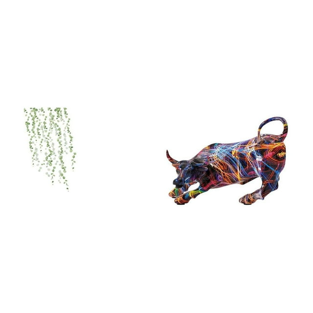 Elegante colección de esculturas de figuras de toros coloridas mural para decorar la sala de estar moderna, el dormitorio o el baño.