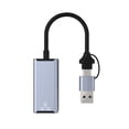 thumbnail image 5 of Adaptateur Ethernet Usb Type C à Double Tête Carte Réseau Usb Type-c vers Rj45 1000mbps Adaptateur Réseau pour Ordinateur de Bureau Portable, 5 of 5