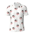 thumbnail image 2 of Daiia Umbrella Cat Pattern Men’s Polo Shirts,Solid Deck Shirt,Classic Fit, Breathable Cotton Polo for Casual and Sport Wear-Small, 2 of 9
