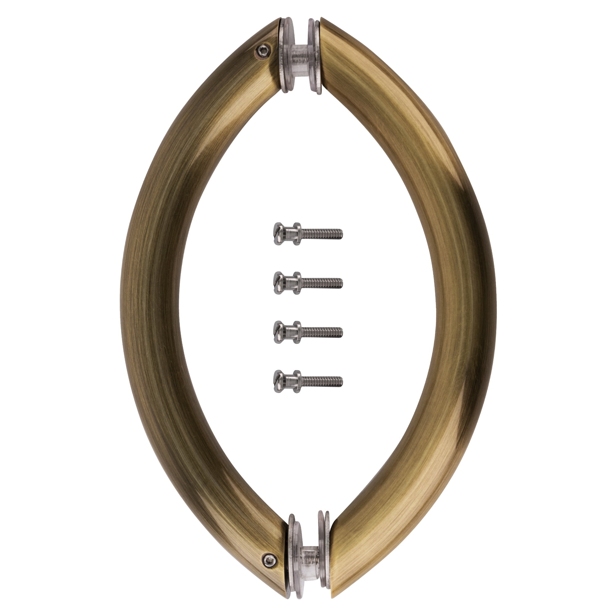 CRL CSH6X6ABR Antique Brass 6" Crescent Style Back-to-Back Pull Handles Without Metal Washers