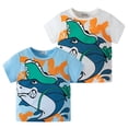 thumbnail image 3 of XBASW Toddler Kids Boys Short Sleeved T-Shirt Shark Printed Cotton Tees Crewneck Pullover Tops for Summer 1-6 Years Old, 3 of 6