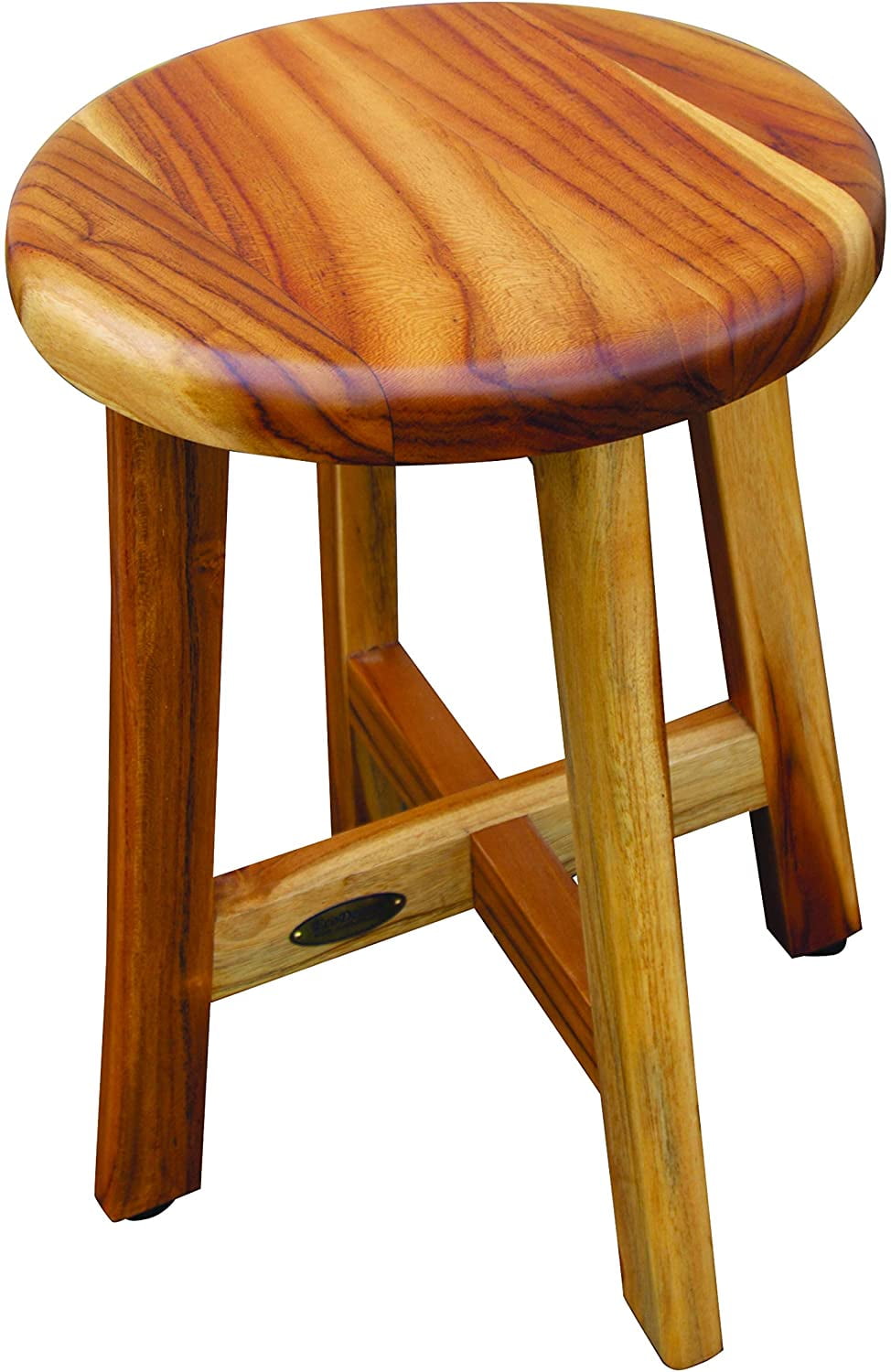 BSL Shoji Teak Shower Stool 18" High Solid Teak Wood Shower Stool with