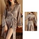 thumbnail image 2 of Women's Satins Robe Bride & Bridesmaid Wedding Party Bathrobe Sleepwear Long Kimono Gown Loungewear White L, 2 of 4
