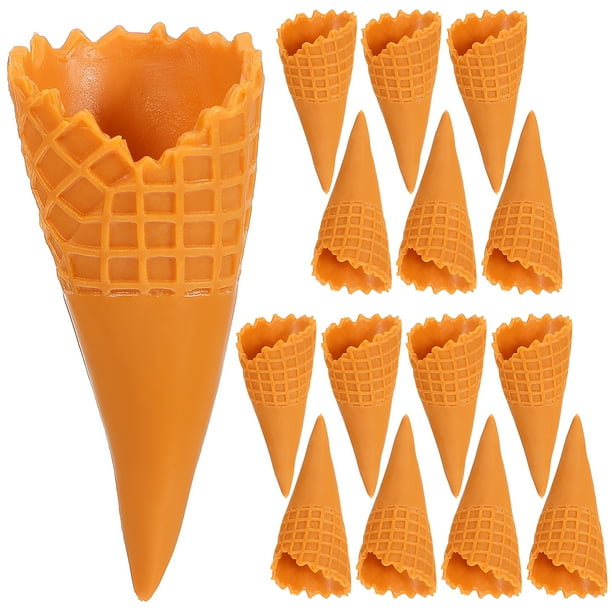ColoMX 15 Uds. De abalorios de cono de helado falsos vacíos, Mini modelos de cono de helado para bricolaje