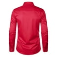 thumbnail image 2 of Gubotare Button Down Shirt Men Dress Shirt Button Down Retro Party Shirt Men Shirts (Red,L), 2 of 4