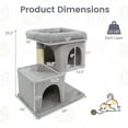 thumbnail image 3 of Gymax 25.5'' Cat Tree w/2 Large Condo Padded Top Perch Sisal Scratching Posts for Cats Light Gray, 3 of 10