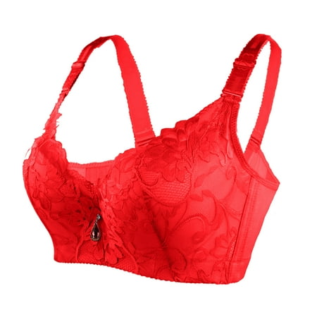 IUJSOY Lace Bra for Women No Underwire Plus Size Full Coverage Unpadded Minimizer Comfortable Bra