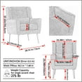 thumbnail image 3 of Modern Accent Chair Mid Century Armchair Reading Chair, Upholstered Tufted Side Chair with Wingback , Waist Pillow for Living Room, Grey, 3 of 6