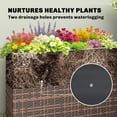 thumbnail image 6 of Outsunny Tall Rectangular Planter Box with Removable Liner, Drainage Holes, PE Wicker Large Planter for Indoor Outdoor Plants, Flowers, Brown, 6 of 9