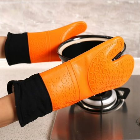 

huanledash Kitchen Anti-skid Heat Resistant Silicone Glove Oven Pot Baking Cooking Mitt