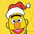 thumbnail image 2 of Sesame Street Christmas Santa Hat Bert Face Unisex Adult T Shirt, Yellow, Small, 2 of 5