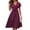 Purple, variant on CIENVNSTG Long Dresses for Women Mid Length Dresses a Line Vestidos Slim Fit V Neck Short Sleeve Tight Waist Elegant Splice Lace Up Bow Summer Elegant Dress Red S