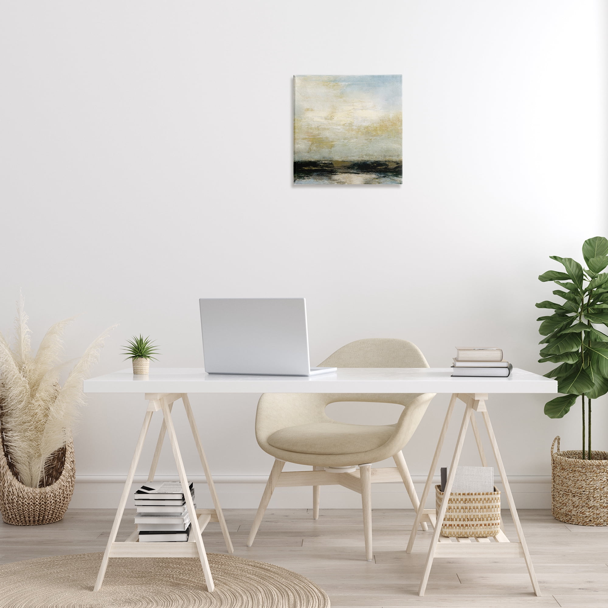 Stupell Industries Abstract Paint Streak Landscape Landscape Painting Gallery Wrapped Canvas Art Print Wall Art, 17 x 17