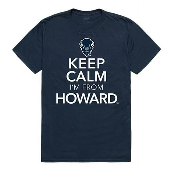Howard University Keep Calm T-Shirt for Men - Navy - Extra Large
