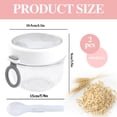 thumbnail image 6 of 2Pcs Overnight Oats Containers with Lids Spoon 20 oz, Portable Plastic Yogurt Jars, Breakfast on the Go Cups for Adults, Meal Prep Oatmeal Jars for Milk Cereal Fruit Snack, White, 6 of 7