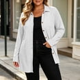 thumbnail image 5 of Plus Size Jackets for Women Collared Button Down Long Sleeve Tunic Shirt Soft Tops for Women Wine XL, 5 of 8