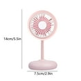 thumbnail image 3 of USB Desk Fan | Rechargeable Mini Portable Folding Fan | 3-Speed Brushless Motor | Quiet Operation 36-45dB | 360° Adjustable | 300-500mAh Battery | USB Powered | 4 Blade | Pink Green Yellow | 5.5x3in, 3 of 8
