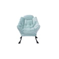 thumbnail image 3 of Oversized Modern Lazy Chair with Ottoman, Accent Contemporary Lounge Fabric Chair with Steel Frame, Upholstered Single Sofa Chair with Arm & Side Pocket, Leisure Sofa Chair, 3 of 8