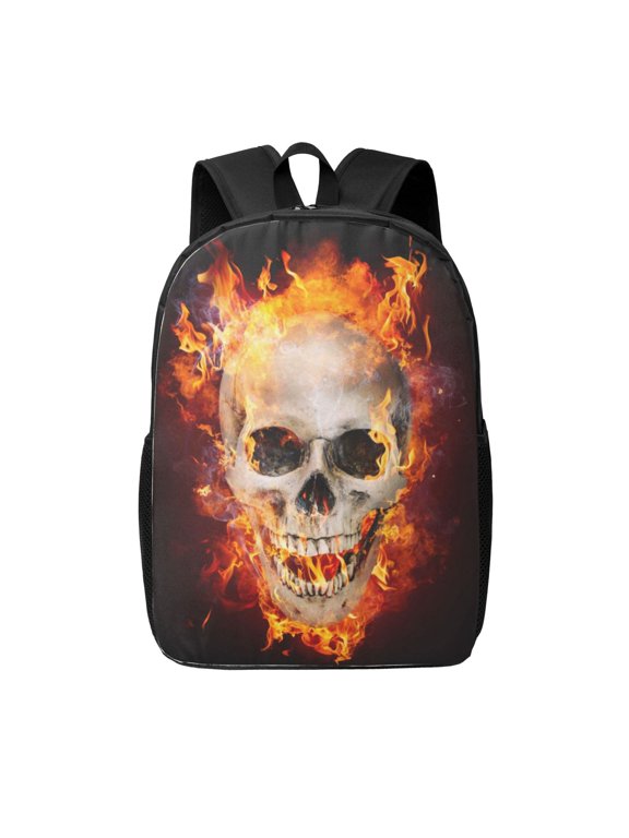 Satanic Skull print Travel Backpack, Large Computer Backpack for Men Women, College School Rucksack Book Bag