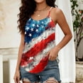 thumbnail image 4 of 4th Of July Outfits for Women Patriotic Print Spaghetti Strap Sleeveless Square Neck Vest Celebration Lightweight Summer Daily Wear Tees,XL,#01 Sky Blue, 4 of 5