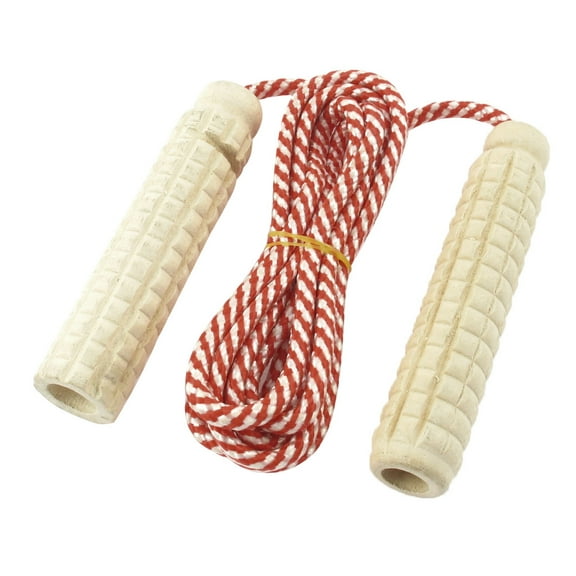 Unique Bargains 7.1 Ft Nylon String Wooden Grips Fitness Exercise Jump Rope Skipping Rope