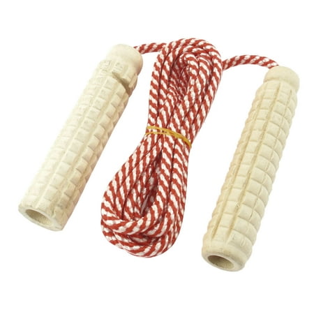 Unique Bargains 7.1 Ft Nylon String Wooden Grips Fitness Exercise Jump Rope Skipping