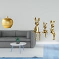 thumbnail image 2 of Figura de conejo de resina moderna, escultura familiar, adorno para mesa, estantería, comedor, dormitorio, oficina, decoración de armario., 2 of 8