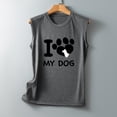 thumbnail image 4 of HAPIMO Women's Summer Tank Tops Sleeveless Shirts for Girls Daily Basic Camisole O-Neck Blouse Cute Dog Paw Letter Print Tops Casual Loose Fit Camis Rollbacks Gray M, 4 of 5