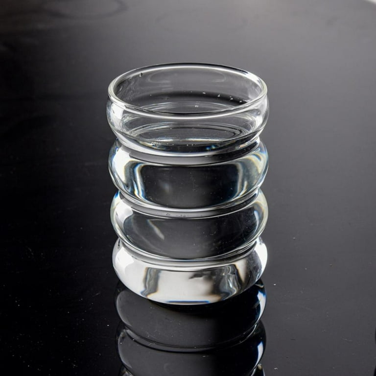 megarte Ribbed Glassware Drinking Glasses - Set of 12 Vintage Cute Cocktail  Cups - 6 Pcs Ripple Rlut…See more megarte Ribbed Glassware Drinking