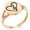 Rose Gold, variant on Stainless Steel Love Music Treble Clef Heart Minimalist Oval Top Polished Statement Ring