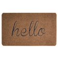 thumbnail image 1 of Door Mat Hello Mats for Front Door Durable Natural Rubber Backing Indoor Outdoor Welcome Doormat,Super Absorb Mud Easy Clean High Traffic Areas Entryway Rug (Brown,45*70), 1 of 7