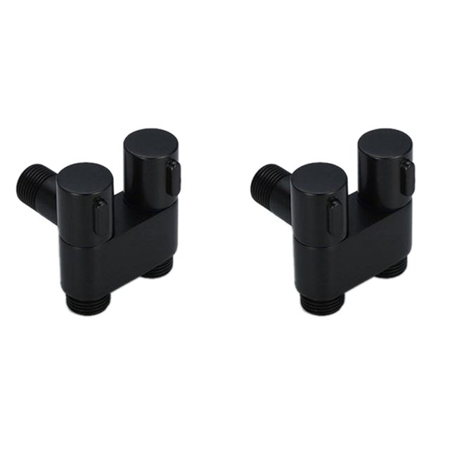 2X Mini Grifo MultifuncióN LatóN 1 Entrada 2 Salidas Doble Control Lavadora Grifo Cromado para Lavadora e Inodoro-C