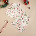 thumbnail image 2 of Wenfanal Toddler Pajama Set Baby Christmas Pajama Set Cartoon Christmas Tree Bow Print Loungewear 2pcs Set Size 3-4Years,Green, 2 of 9