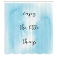 thumbnail image 3 of Ambesonne Saying Shower Curtain, Watercolor Ombre Design, 69"Wx70"L, Pale Blue Black, 3 of 5