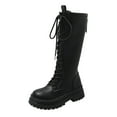 thumbnail image 2 of POROPL Winter Boots for Women Mid Calf Fashion Chunky Lace Up Shoes,Womens Boots Size 7.5, 2 of 9